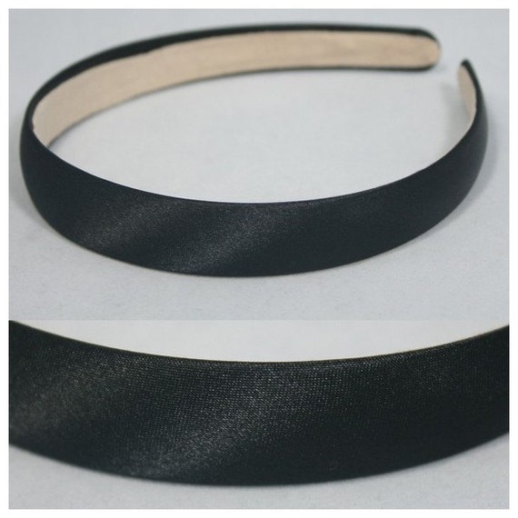 3 pcs of 20mm 3/4 Plastic Headbands Black Satin