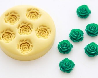 Rose Cabochon Silicone Mold 6 Cavity