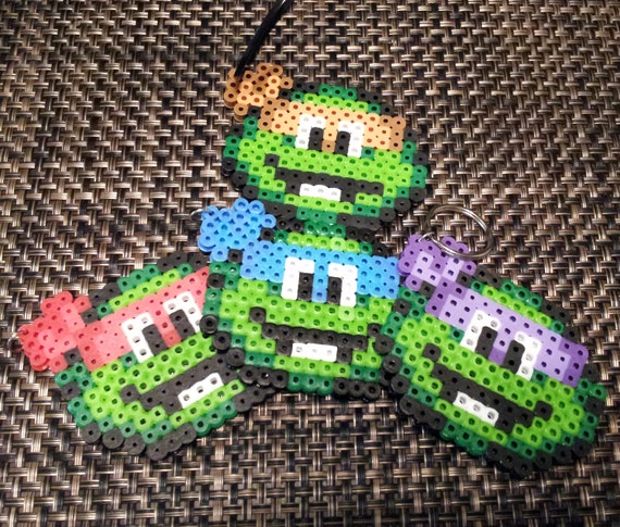 Items similar to Teenage Mutant Ninja Turtle Perler Bead Pendant/Key ...