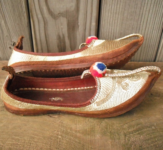 Vintage Middle Eastern Shoes Embroidered and Embellished