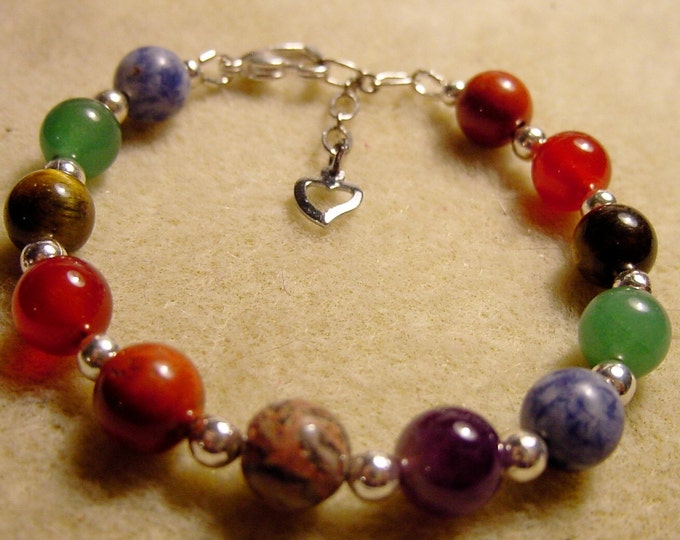 Chakra Bracelet - Spiritual Energy Flow 7 Chakra Gemstones, Beaded Bracelet, Chakra Balance, Reiki Jewelry, Chakra Jewelry