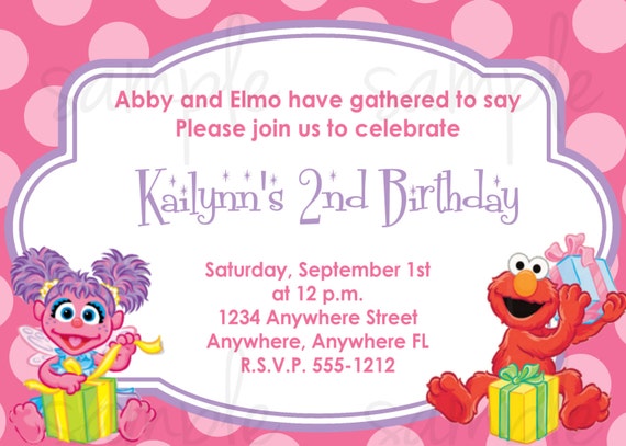 Abby And Elmo Birthday Invitations 2