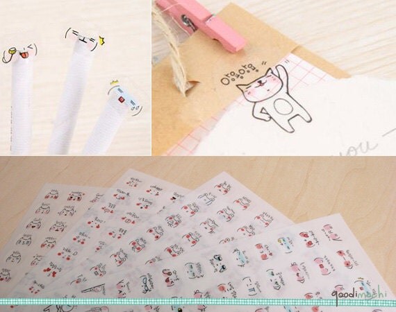 Funny Emoticon Sticker Set - 4 Ark, 320 Pieces - Transparent klistremerker, Expression, Smile, glad, trist, Cry, Angry, Spent, In Love