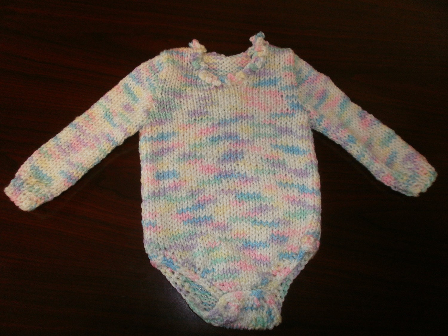 HandKnit Baby Onesie Size 6 through 9 Months