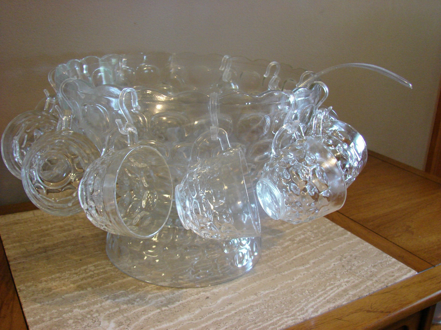 Federal Glass Jubilee Punch Bowl Set With 12 Cups by RusticBrickRd