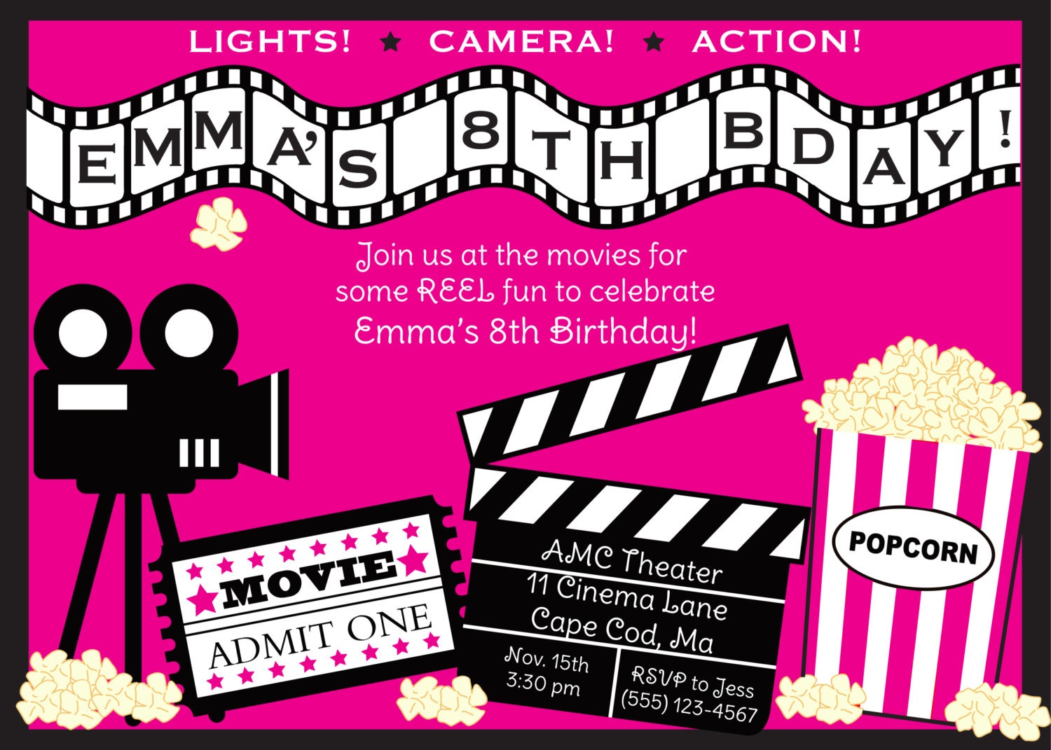 Movie Themed Birthday Invitations 7