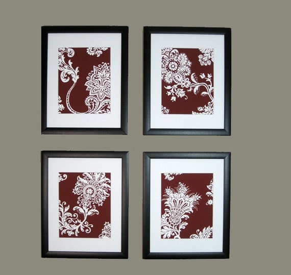 French Country Wall Art Stylized Floral White by RoseDesignworks