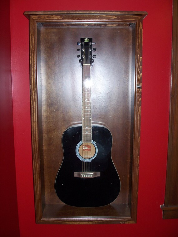 Acoustic guitar case wall mount versatile display case with