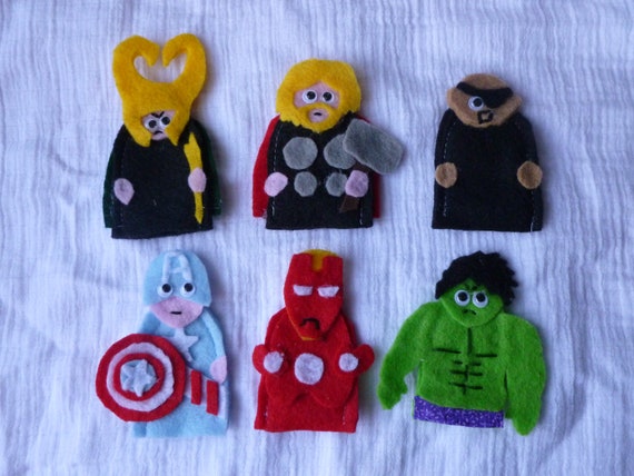 Items similar to Set of 6 Avengers Inspired Finger Puppets PDF Tutorial ...