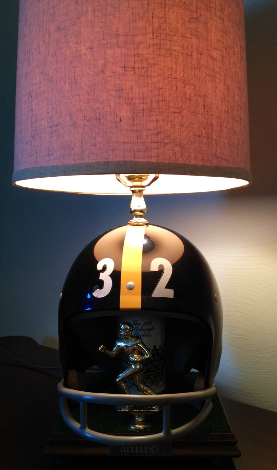 Handmade Pittsburgh Steelers Lamp // Vintage Franco Harris 32