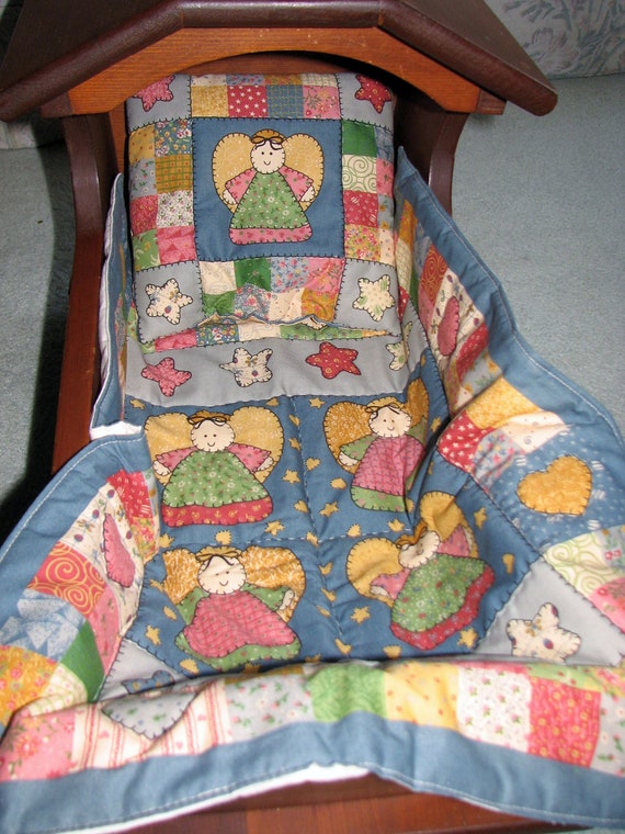 Doll Quilts  Matching Pillow Set