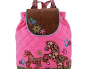 Personalized Stephen Joseph Backpack Book Bag, School Bag, Overnight Bag Horse