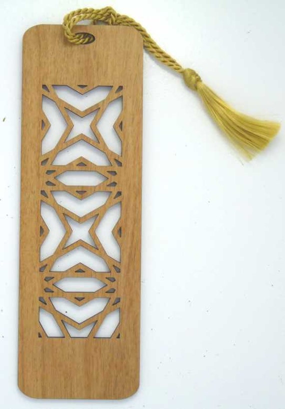 Custom Laser Cut Wooden Bookmark Star Cutout by RedcoIndustries