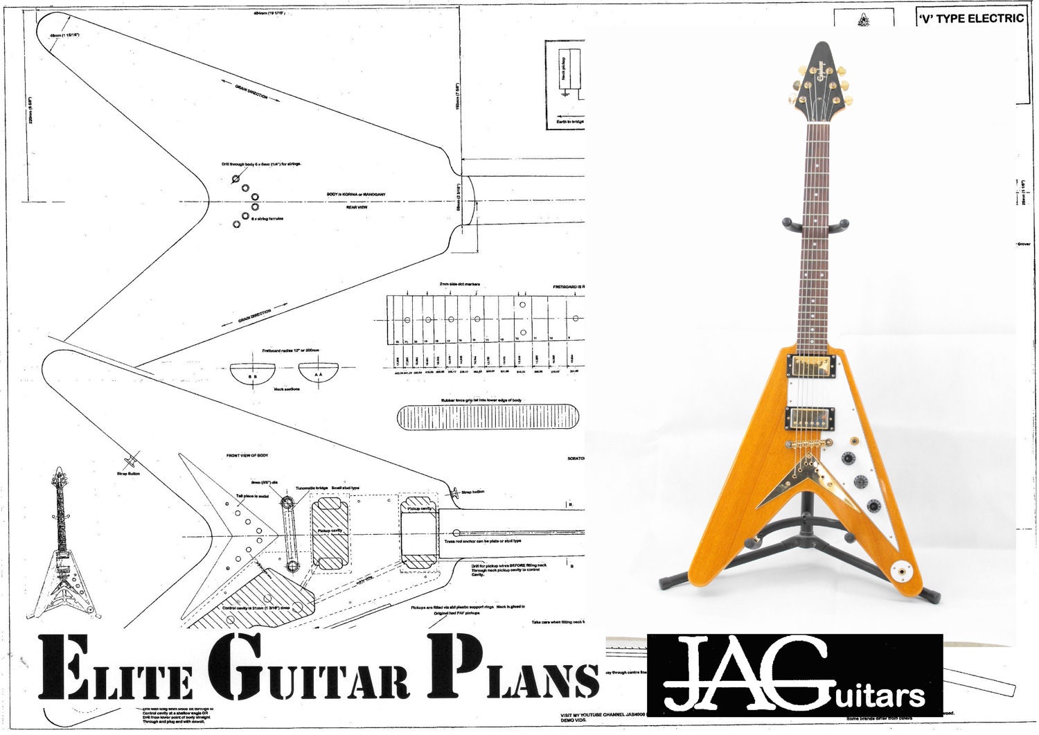 Gibson flying v чертеж