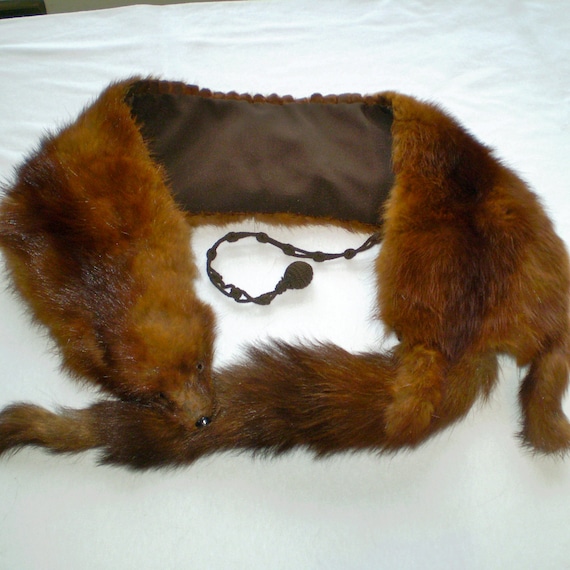 mink shawl with head