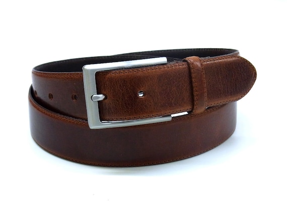 tan leather mens belt full grain leather belt stitched leather
