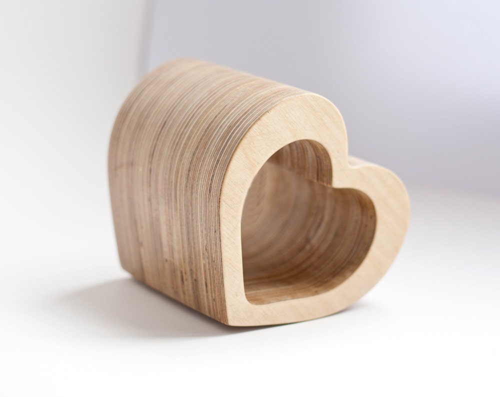 LovePen holder Heart Organizer wood work pencil holder