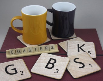 Four Personalized Scrabble Coasters - Made to Order
