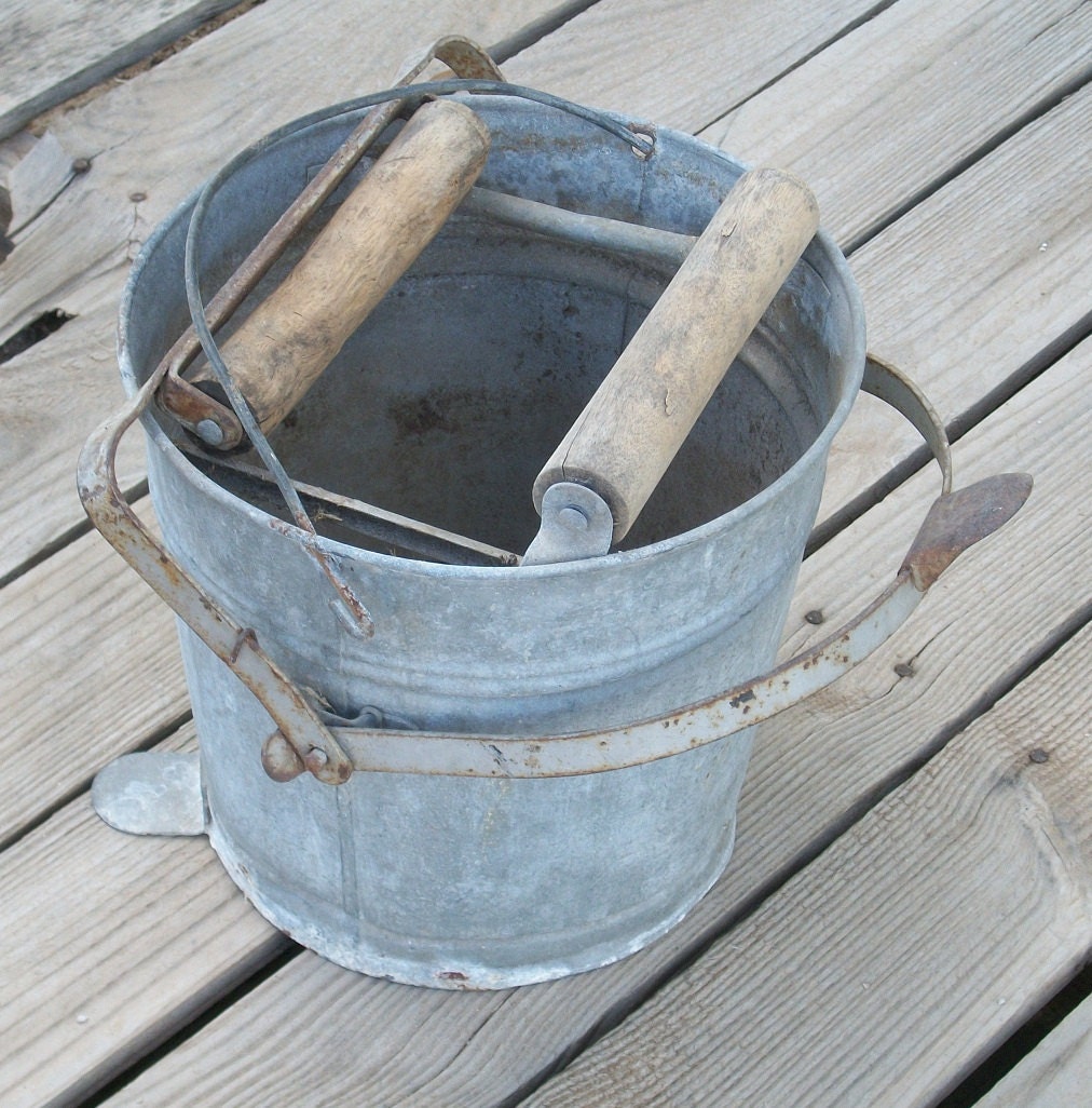 Items similar to Vintage Mop Bucket on Etsy