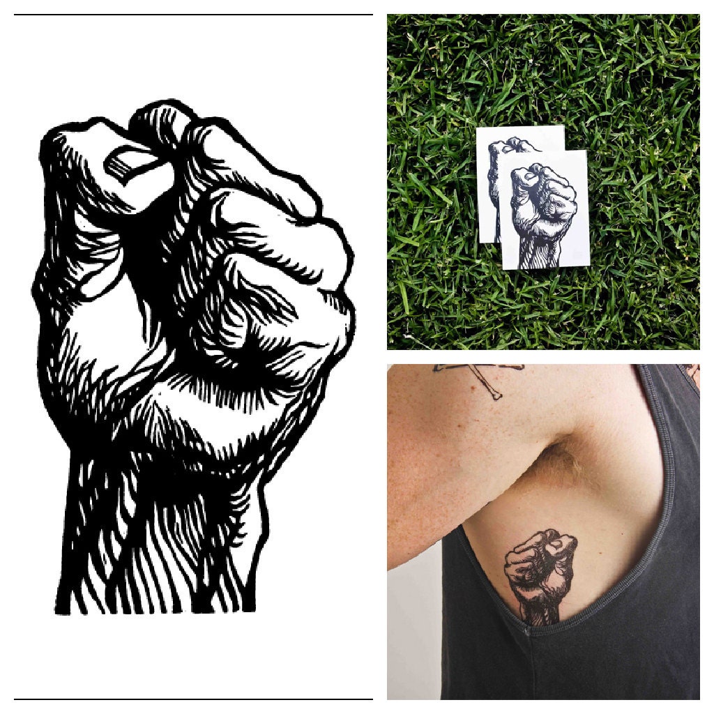  Fist  temporary tattoo  Set of 2