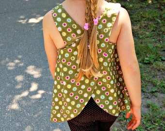 Anne Reversible Pinafore e pdf pattern - sizes NB - 10y