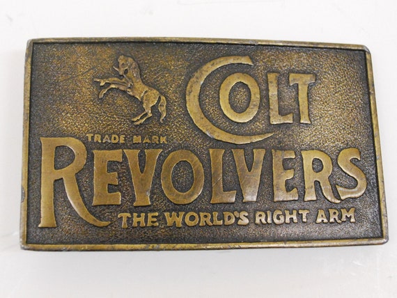 Belt Buckle Vintage Colt Revolvers Brass Belt Buckle