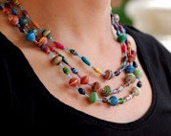 Ugandan Paper Bead Necklace