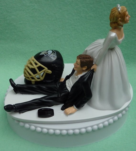  Wedding  Cake  Topper  Pittsburgh Penguins  Pens Hockey Themed w 