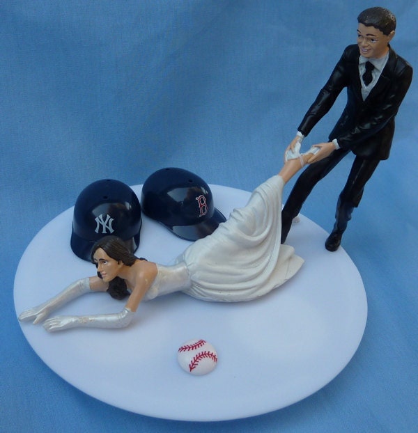  Wedding  Cake  Topper  House  Divided  Baseball Team Rivalry Themed