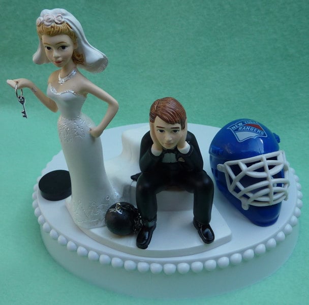Wedding Cake Topper New York Rangers NY Hockey Themed Ball and