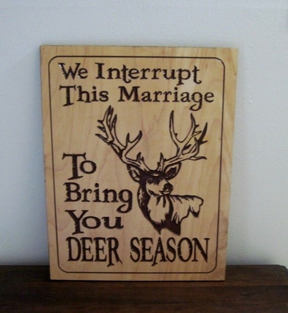 Rustic Wood Carved Deer Hunting Season Sign Great by TWWoodcraft