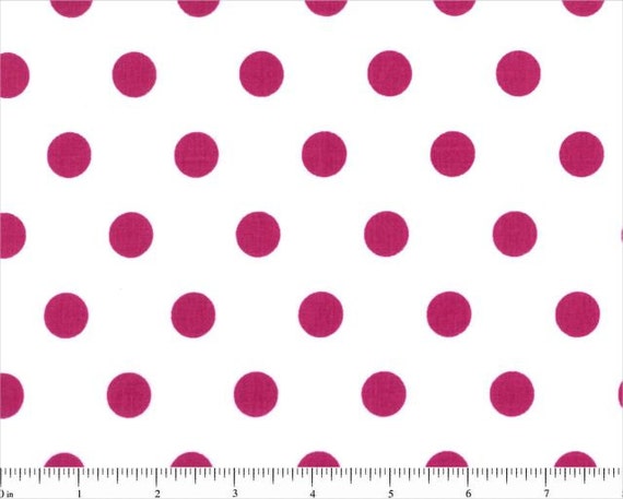 White with Hot Pink Polka Dot Cotton Fabric by FabricsByDad