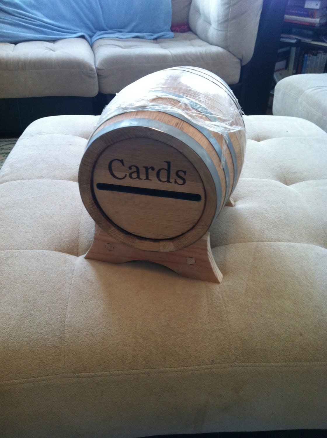 Card box miniature wine barrel