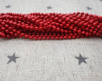 100pcs red Ball Chain Necklaces with connectors.. 27.5 inch Chain 2.0 mm wholesale--MN68