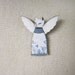 Cat Angel Pin , Angel Brooch Pin , Christmas Jewelry , Collage Jewelry , Mixed Media Jewelry
