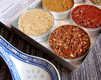 gourmet BBQ rubs kit for chicken and pork - gift set of 6 - a great gift set for him