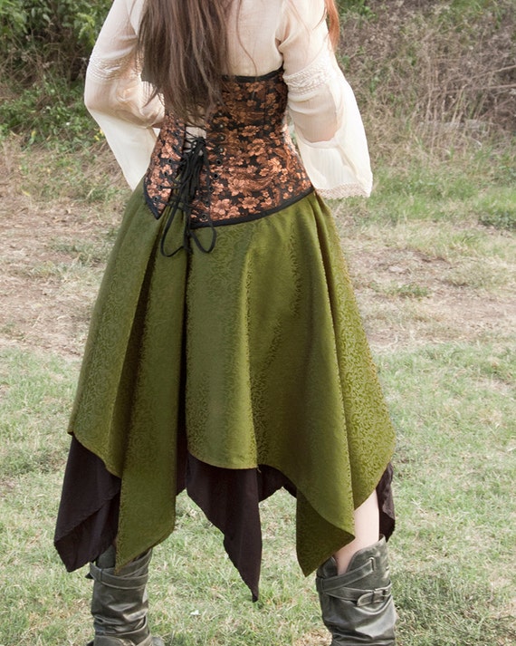 Green Pixie Skirt Renaissance Halloween Costume by CrystalKittyCat