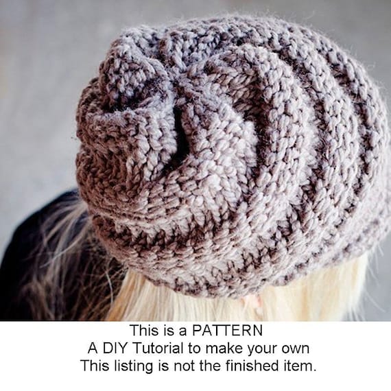 Instant Download Knitting Pattern Knit Hat Pattern for Swirl