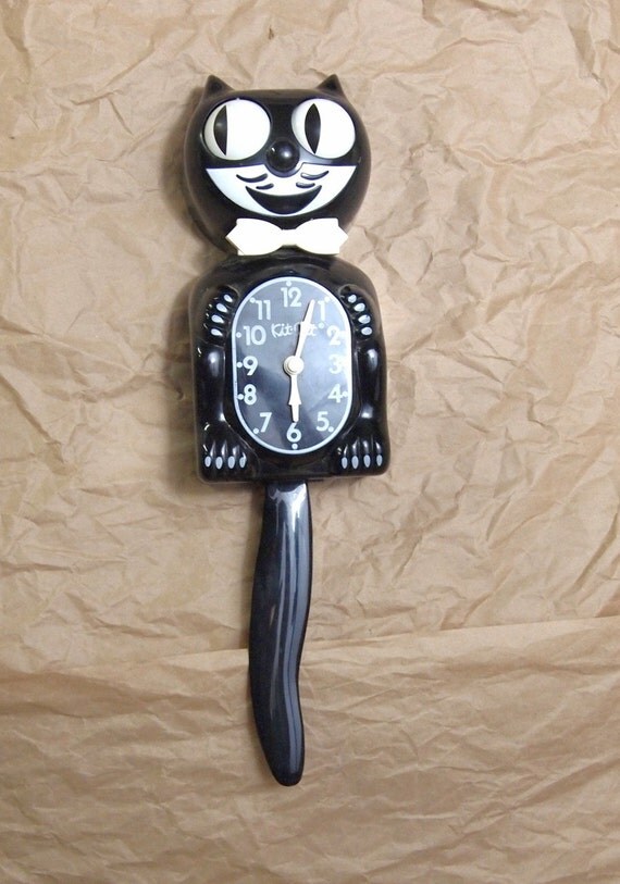 Wonderful Vintage Kit Cat Wall clock Felix with by RuffByMargo