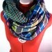 LAST ONE // reversible Infinity Scarf in sea green plaid // Olive Seascape.