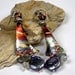 Copper and Gemstone Earrings, Forged and Wrapped Copper, Dangle Earrings with Pearls, Labradorite and Moonstone, Heat Patina- Eclectica