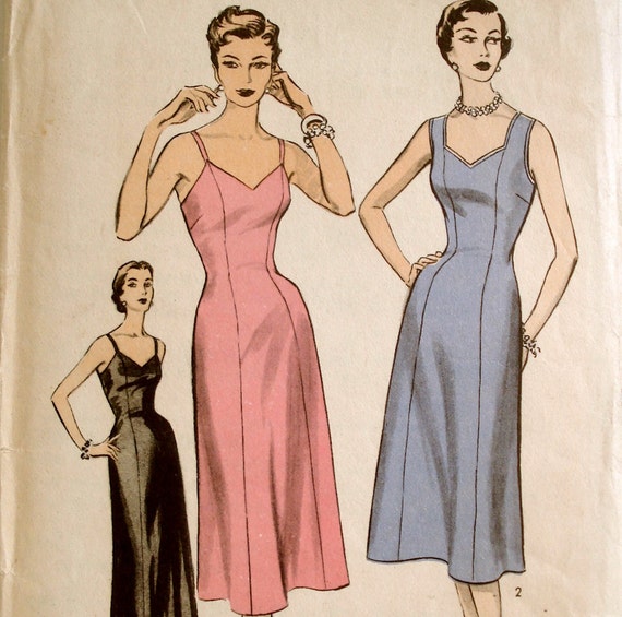 Vintage 1950s Full Slip Pattern Advance 6734 Bust 40