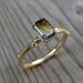 Chocolate Diamond, Emerald Shape Twig Ring in Yellow Gold