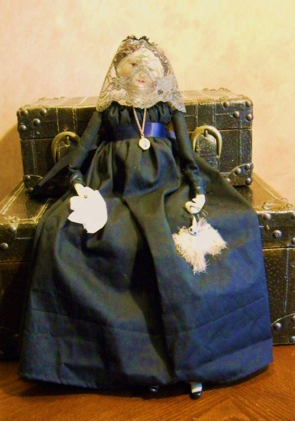 composition stars of Doll Mourning Widow Customized Regency with Mourning Doll