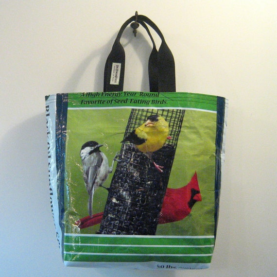 Items similar to Recycled Bird Seed Bag Tote XLarge on Etsy