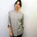 1980s SILK Grey Striped Button Up Oxford Size S-M