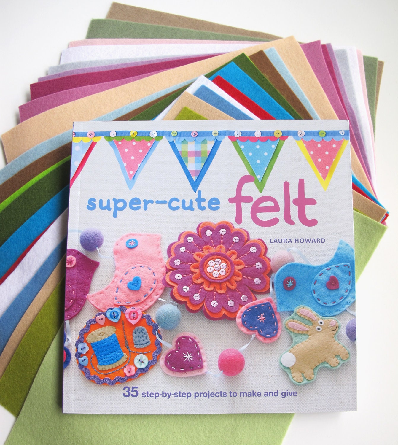 Super Cute Felt Craft Book and 100 Wool Felt Set by FeltOnTheFly