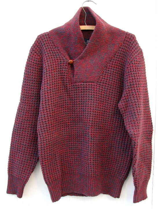 Vintage Men's Woolrich Red & Grey Pullover Sweater
