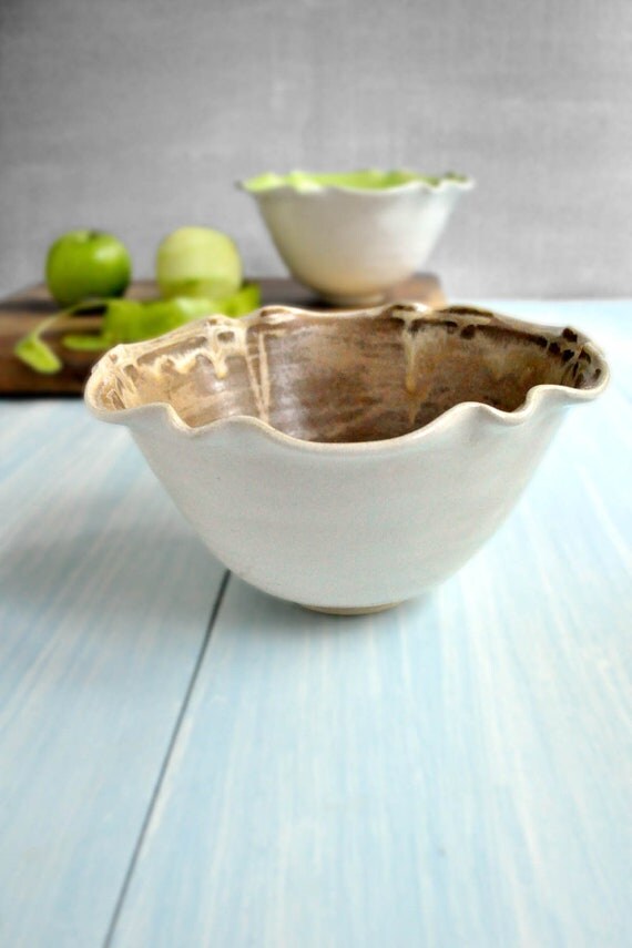 modern ceramic Bowl SECONDS Sale Chocolate Sorbet and White