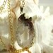 Geode Necklace, Crystal Necklace, Gold Agate Slice Druzy, 16